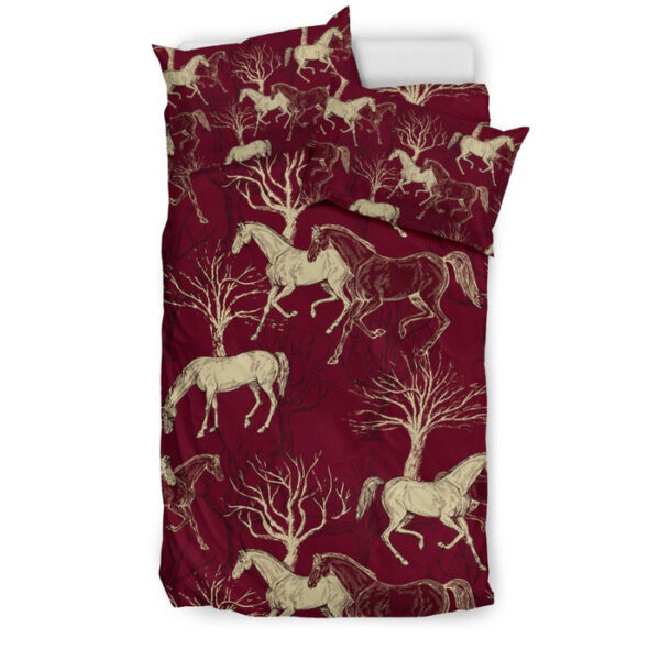 Horse Print Pattern Duvet Cover Bedding Set - Payfisia