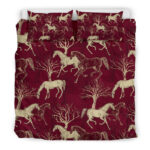 Horse Print Pattern Duvet Cover Bedding Set - Payfisia