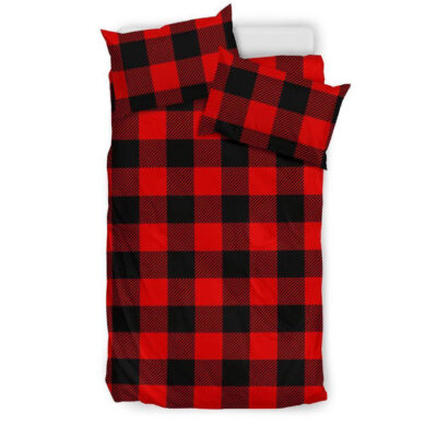 Lumberjack Red Pattern Print Duvet Cover Bedding Set - Payfisia