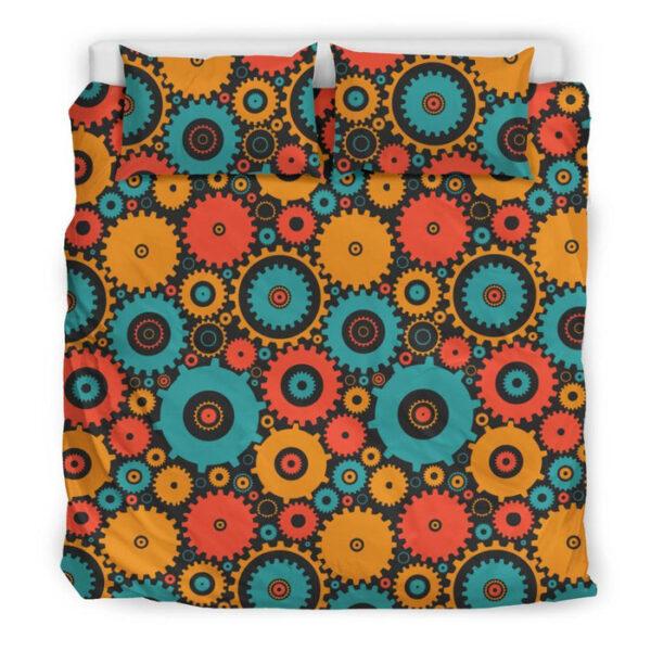 Mechanic Colorful Pattern Print Duvet Cover Bedding Set - Payfisia