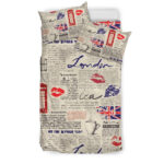 Newspaper Pattern Print Duvet Cover Bedding Set - Payfisia