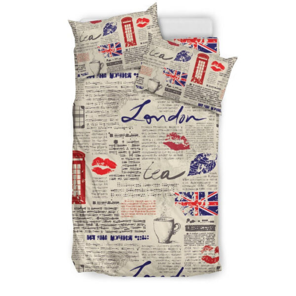 Newspaper Pattern Print Duvet Cover Bedding Set - Payfisia