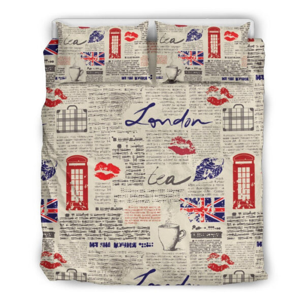 Newspaper Pattern Print Duvet Cover Bedding Set - Payfisia