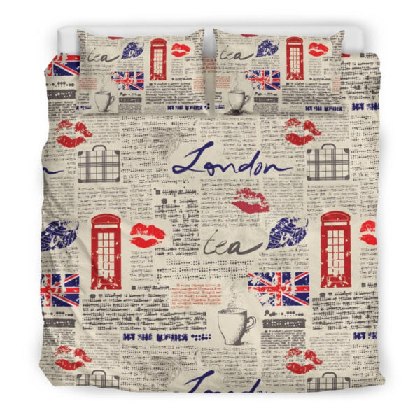 Newspaper Pattern Print Duvet Cover Bedding Set - Payfisia