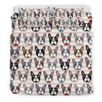 Pattern Print Boston Terrier Duvet Cover Bedding Set - Payfisia