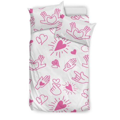 Pattern Print Sign Language Duvet Cover Bedding Set - Payfisia