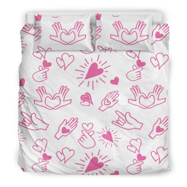 Pattern Print Sign Language Duvet Cover Bedding Set - Payfisia