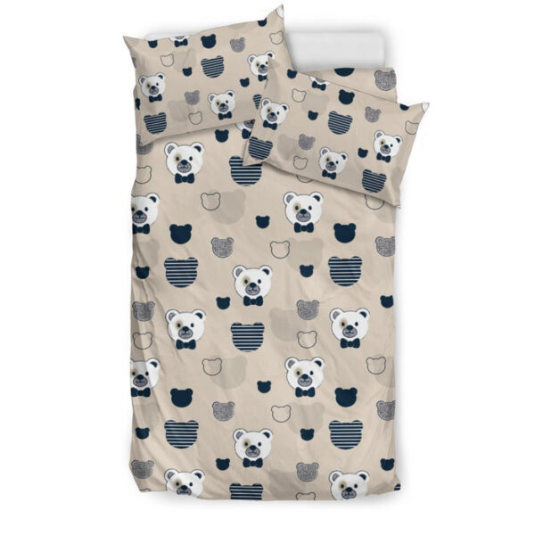 Pattern Print Teddy Bear Duvet Cover Bedding Set - Payfisia
