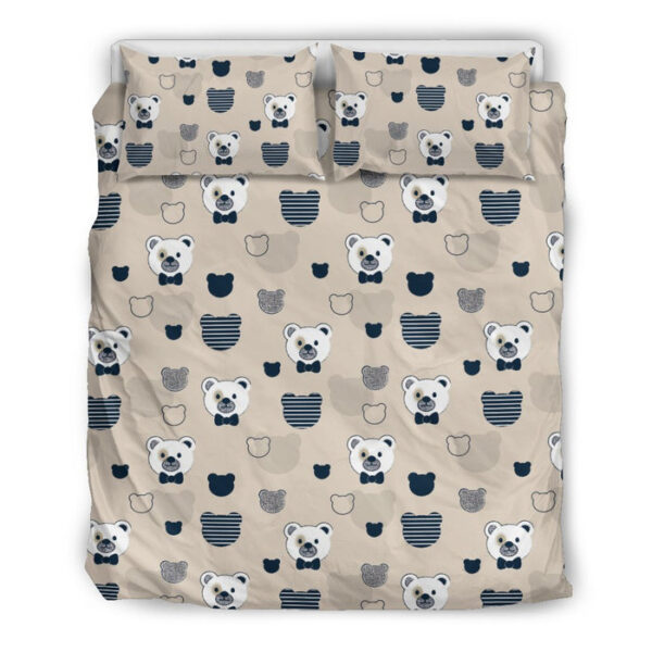 Pattern Print Teddy Bear Duvet Cover Bedding Set - Payfisia