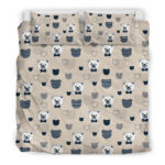 Pattern Print Teddy Bear Duvet Cover Bedding Set - Payfisia