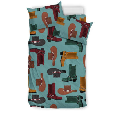 Pattern Print Western Cowboy Duvet Cover Bedding Set - Payfisia