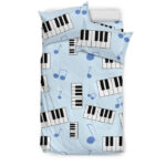 Piano Blue Pattern Print Duvet Cover Bedding Set - Payfisia