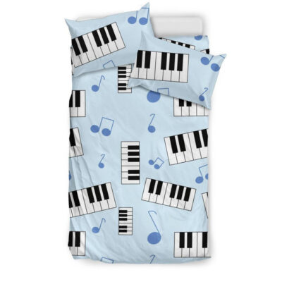 Piano Blue Pattern Print Duvet Cover Bedding Set - Payfisia