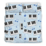 Piano Blue Pattern Print Duvet Cover Bedding Set - Payfisia