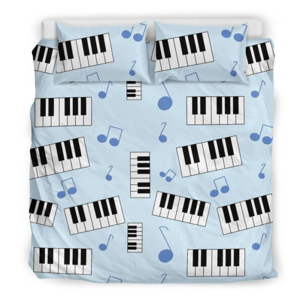 Piano Blue Pattern Print Duvet Cover Bedding Set - Payfisia