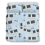 Piano Blue Pattern Print Duvet Cover Bedding Set - Payfisia