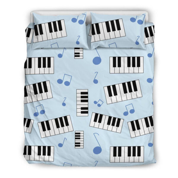 Piano Blue Pattern Print Duvet Cover Bedding Set - Payfisia