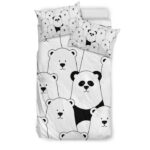 Polar Bear Panda Pattern Print Duvet Cover Bedding Set - Payfisia