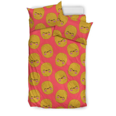 Potato Smile Pattern Print Duvet Cover Bedding Set - Payfisia