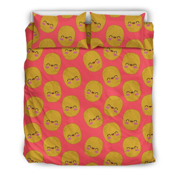 Potato Smile Pattern Print Duvet Cover Bedding Set - Payfisia