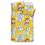 Somoyed Dog Pattern Print Duvet Cover Bedding Set - Payfisia