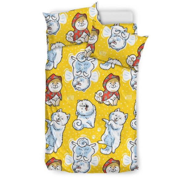 Somoyed Dog Pattern Print Duvet Cover Bedding Set - Payfisia