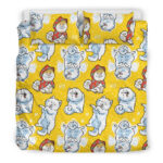 Somoyed Dog Pattern Print Duvet Cover Bedding Set - Payfisia