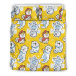 Somoyed Dog Pattern Print Duvet Cover Bedding Set - Payfisia
