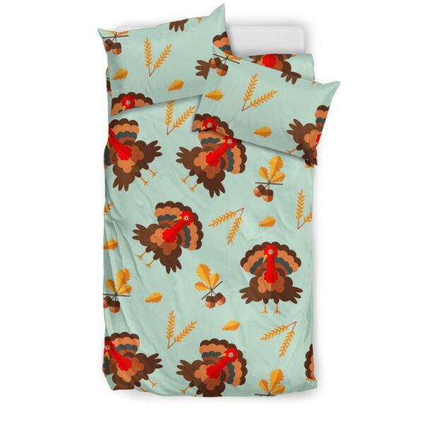 Turkey Thankgiving Print Pattern Duvet Cover Bedding Set - Payfisia