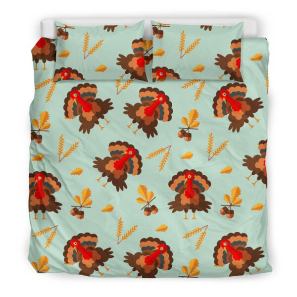 Turkey Thankgiving Print Pattern Duvet Cover Bedding Set - Payfisia