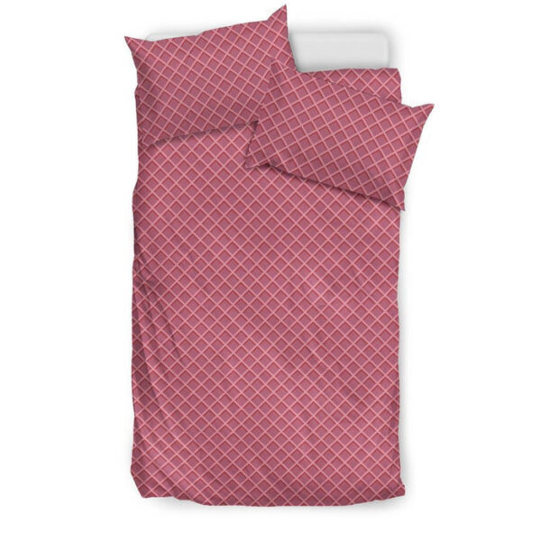 Waffle Pink Pattern Print Duvet Cover Bedding Set - Payfisia