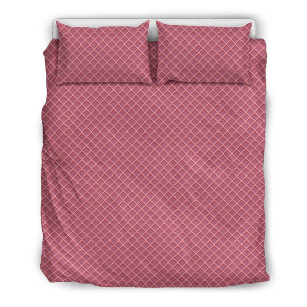 Waffle Pink Pattern Print Duvet Cover Bedding Set - Payfisia