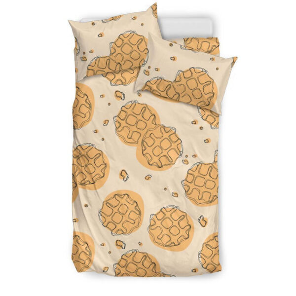 Waffle Print Pattern Duvet Cover Bedding Set - Payfisia