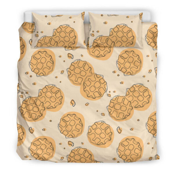 Waffle Print Pattern Duvet Cover Bedding Set - Payfisia