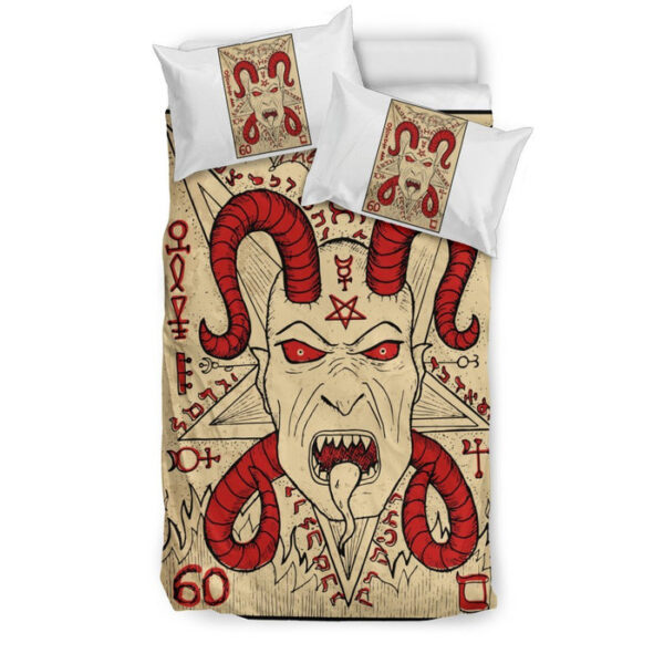 Witch Wiccan Gothic Pagan Satanic Pattern Print Duvet Cover Bedding Set - Payfisia