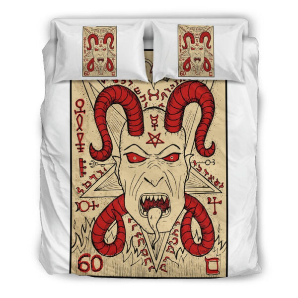 Witch Wiccan Gothic Pagan Satanic Pattern Print Duvet Cover Bedding Set - Payfisia