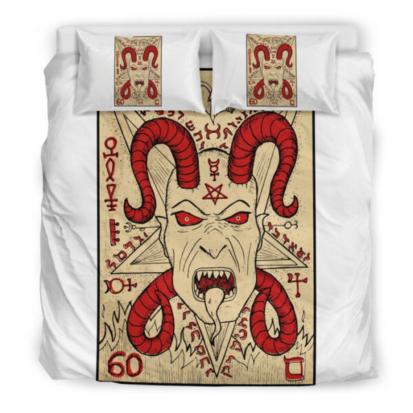 Witch Wiccan Gothic Pagan Satanic Pattern Print Duvet Cover Bedding Set - Payfisia