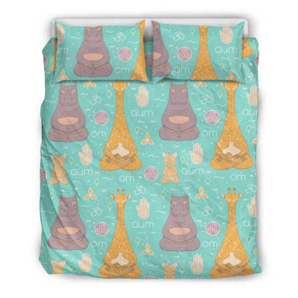 Yoga Meditation Pattern Print Duvet Cover Bedding Set - Payfisia