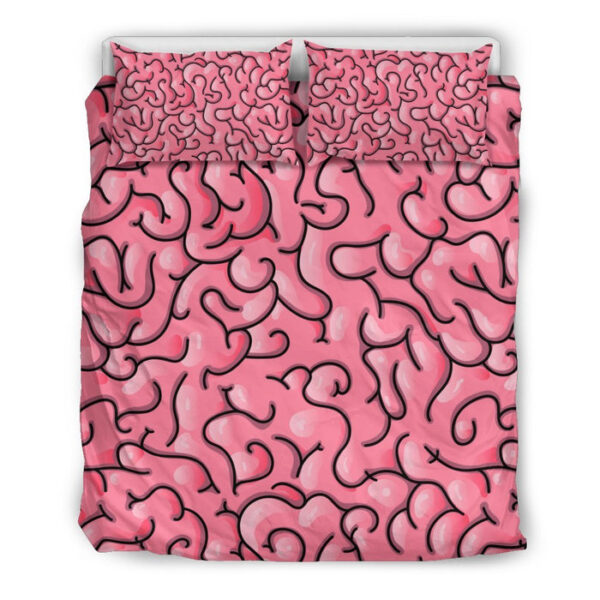 Zombie Brain Halloween Pattern Print Duvet Cover Bedding Set - Payfisia