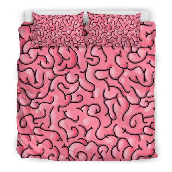 Zombie Brain Halloween Pattern Print Duvet Cover Bedding Set - Payfisia