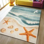 Beach Square Kid’s Rug - Washable & Non-Slip Nursery Carpet