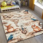 Adventure Area Square Kid’s Rug - Washable & Non-Slip Nursery Carpet